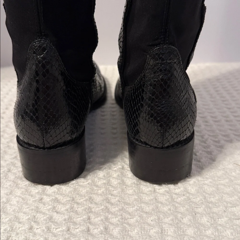 Vince Camuto Black Over-the-Knee Snake-Embossed Boots